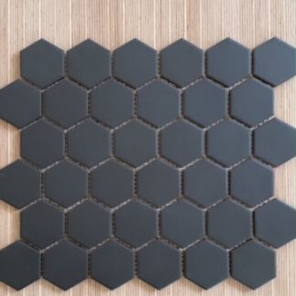 Hexagon matte antraciete tegeltjes