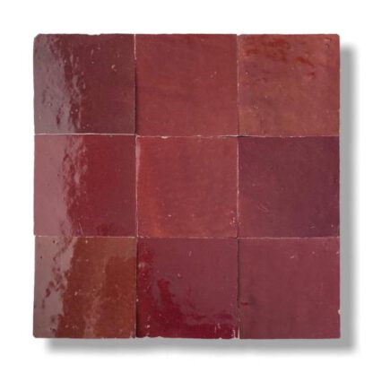 Marokkaanse zellige bordeaux rood